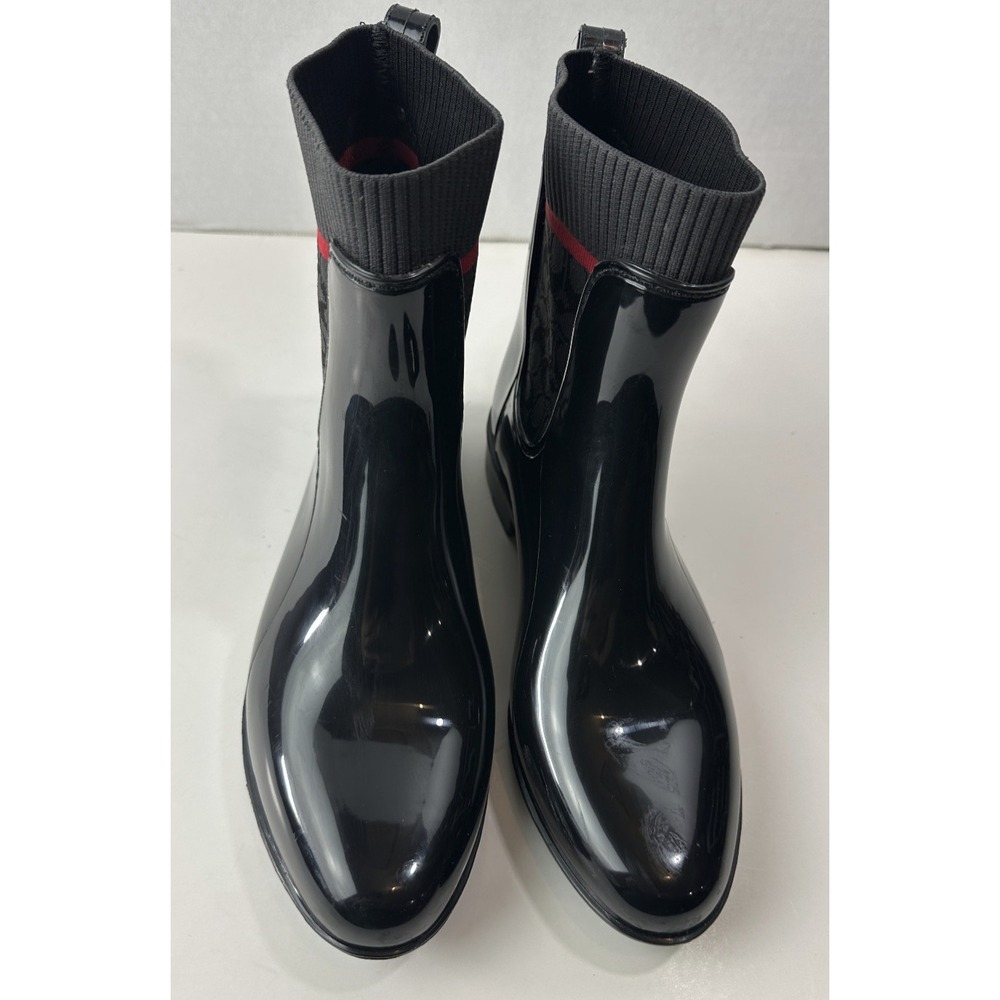 Coach Rivington Rain Boot Coach Signature Logo Shoes Black Booties Womens Size 9 - Picture 14 of 14